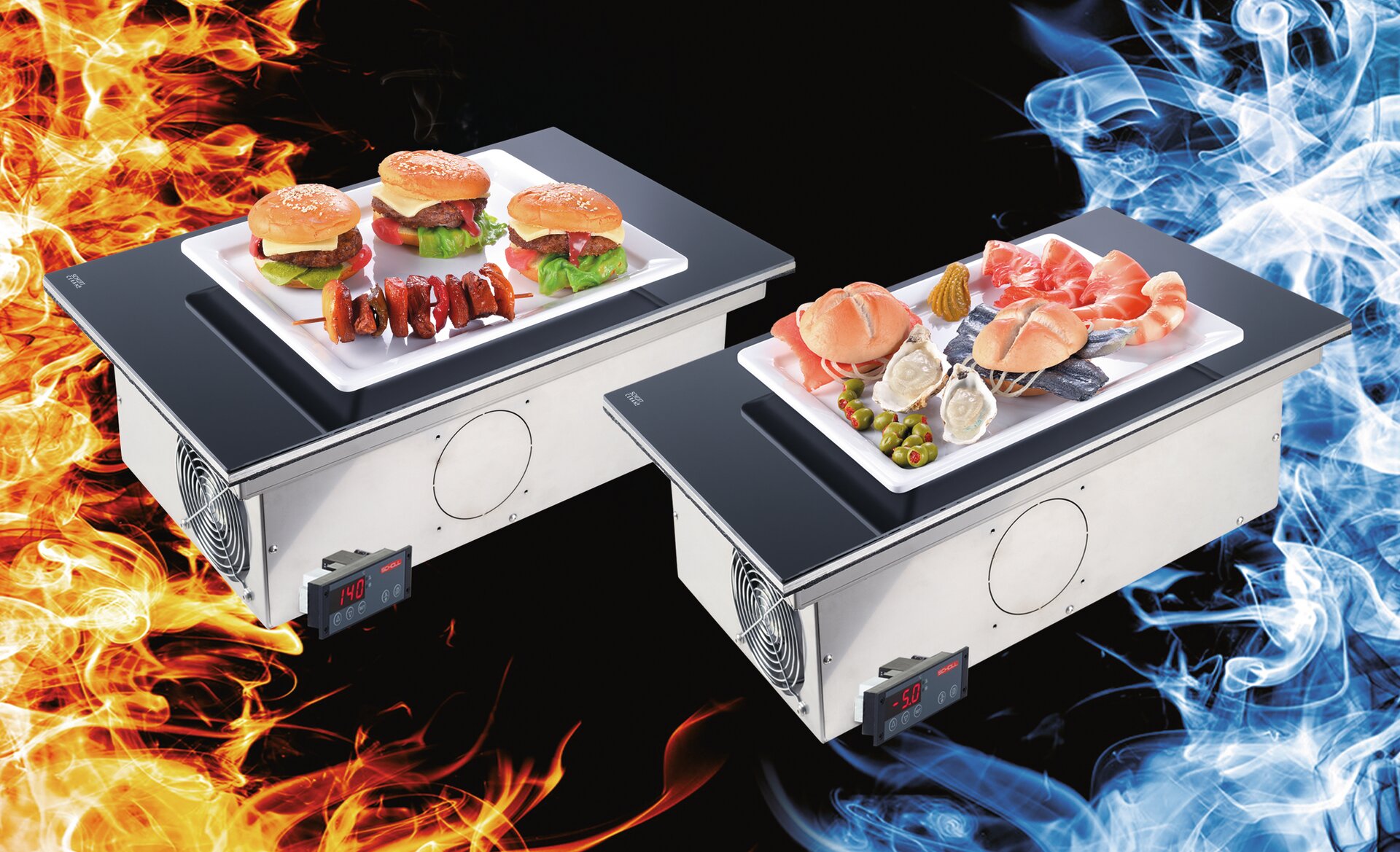Heiß-Kalt-Platte CP 1325 DS / 4 x GN 1/1 / Dekton Sirius