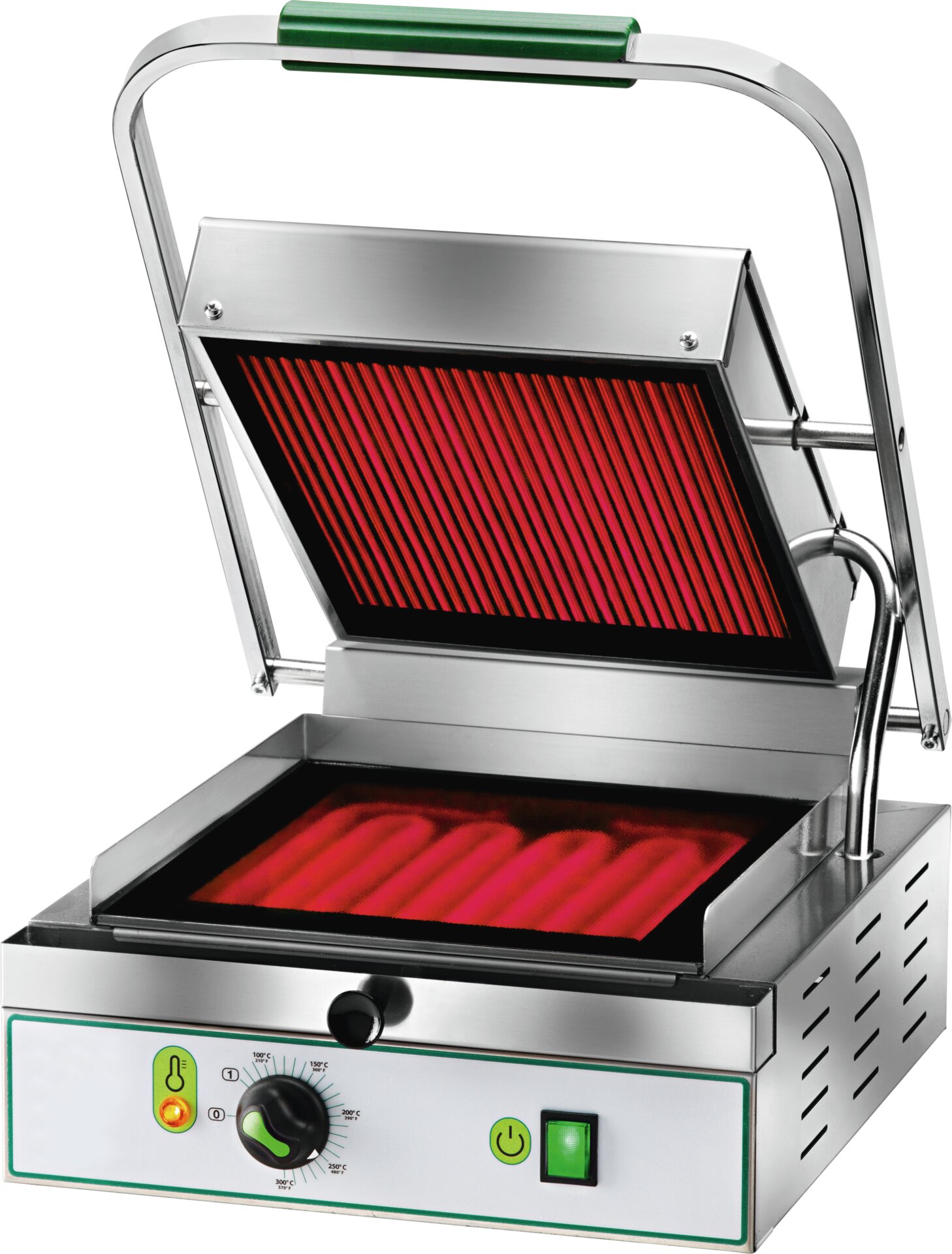 Glaskeramik-Kontaktgrill, oben gerillt + unten glatt