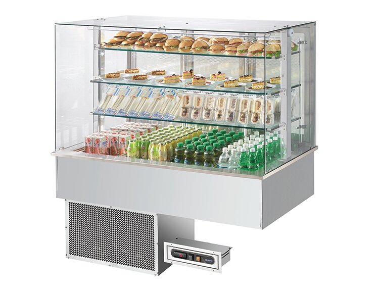 Büfett-Element Bain-Marie Wanne 2144 mm GN 6/1 Vollverkleidung Hemlock