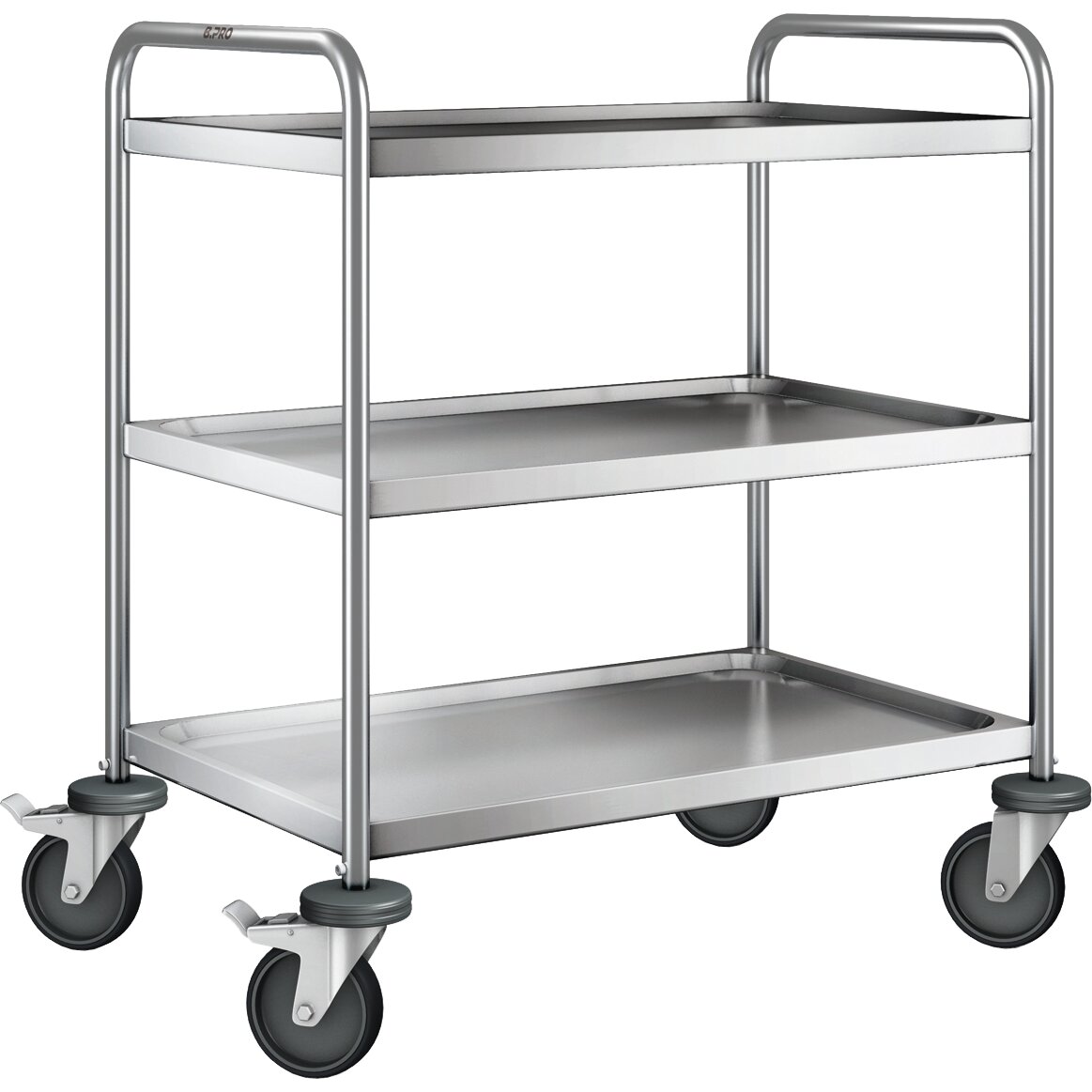 Servierwagen 3 Borde / 800 x 500 mm / mit Rollen stahlverzinkt/Tragkraft 120kg