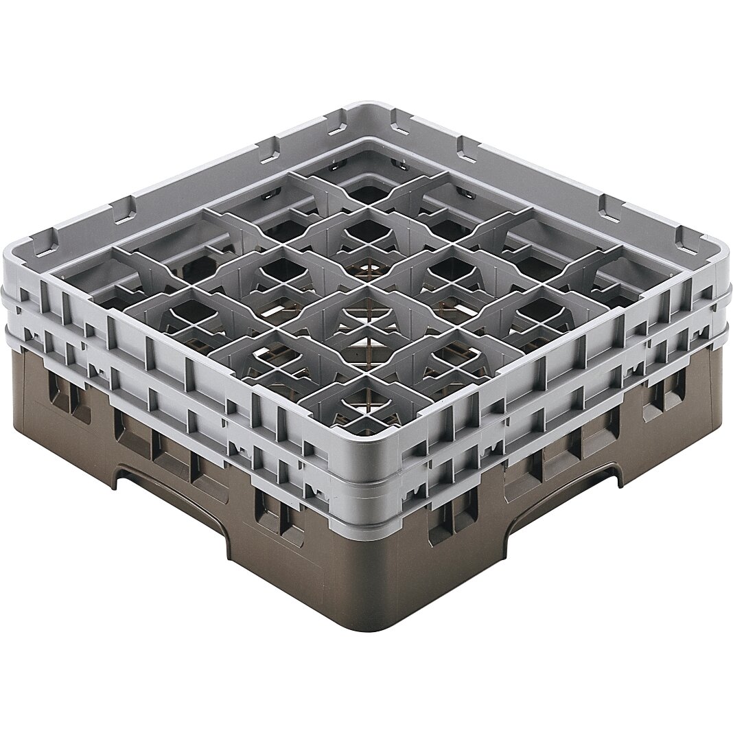 Gläserspülkorb 16 x bis 114 mm Glashöhe 500 x 500 x 143 mm braun