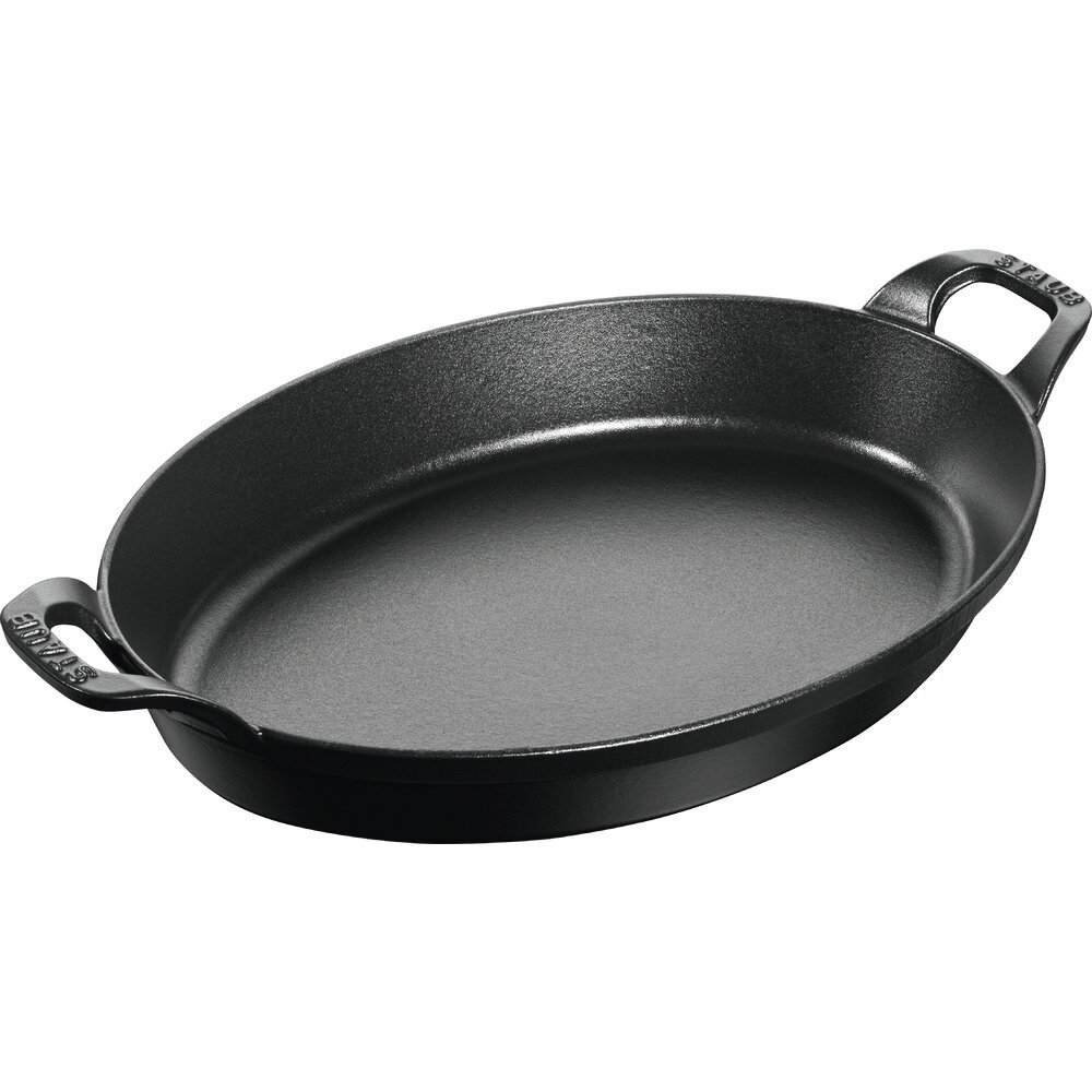 Auflaufform stapelbar oval 396 x 233 mm schwarz