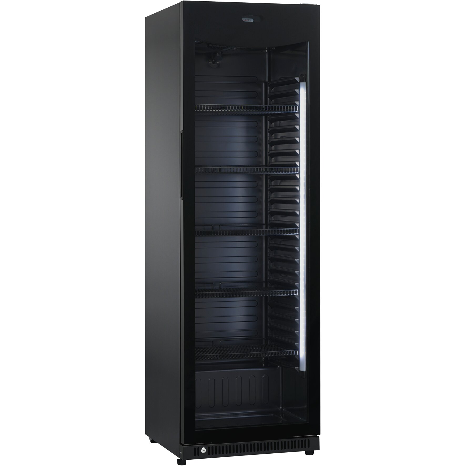 Flaschenkühlschrank Glastür 382 l schwarz
