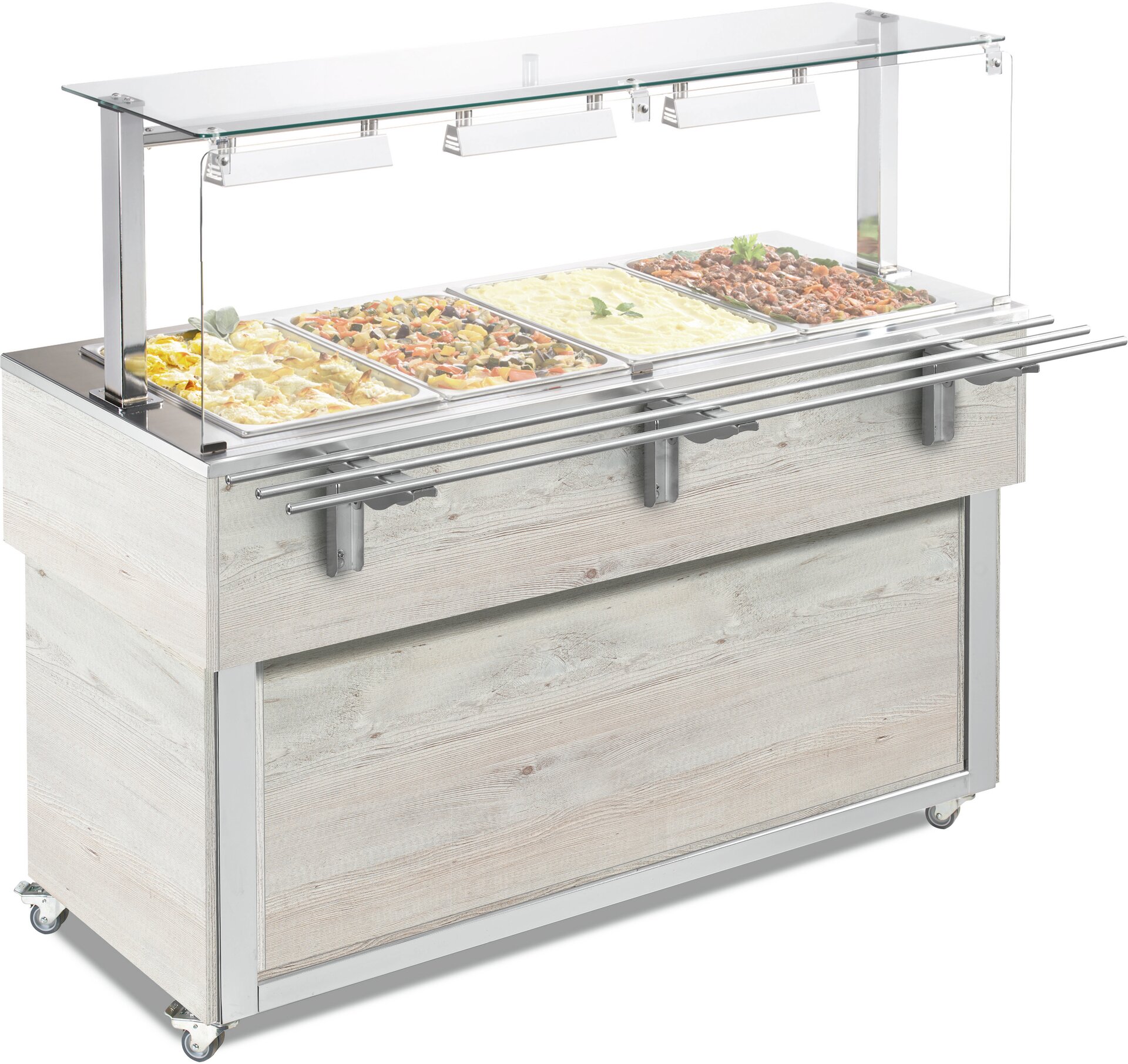 Ausgabe-Element Bain-Marie Wanne 1494 mm GN 4/1 Vollverkleidung Hemlock